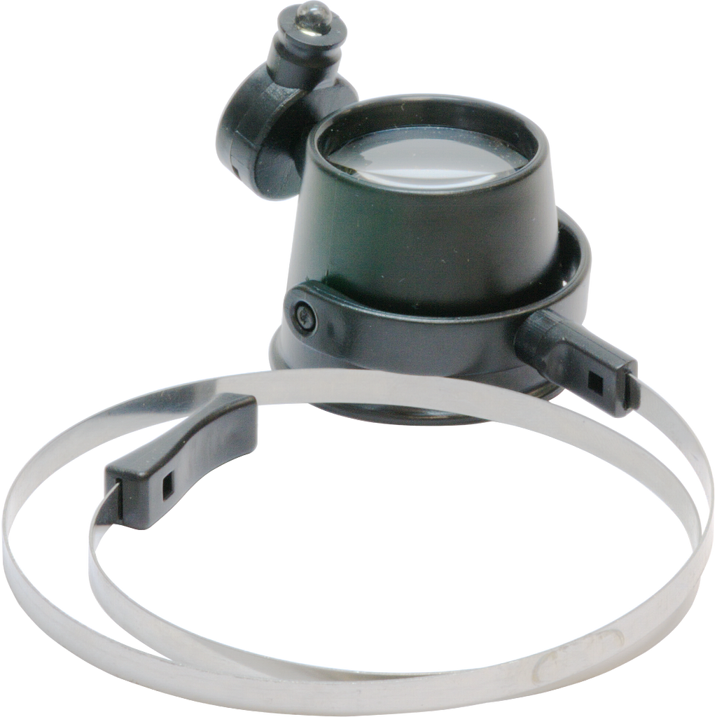[L1236.10S] Loupe horloger 10x éclairante avec Serre Tête
