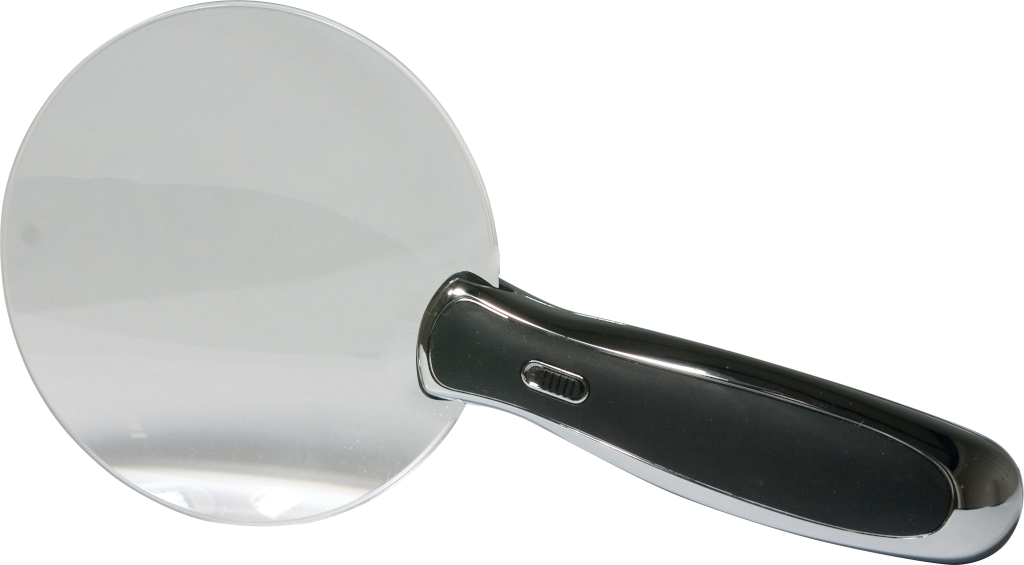 Chrom'reine Lupe mit LED