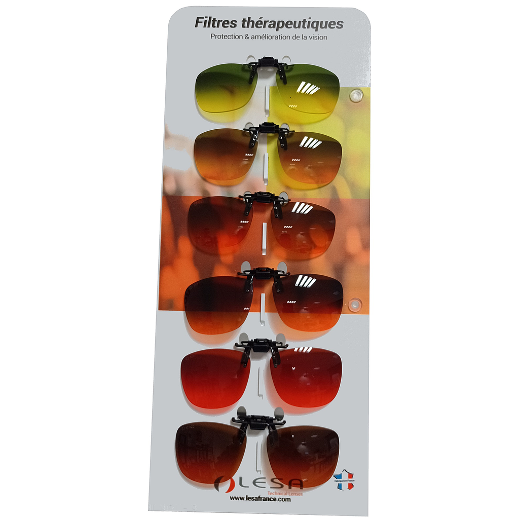Tótem de filtros terapéuticos Clip-on solares