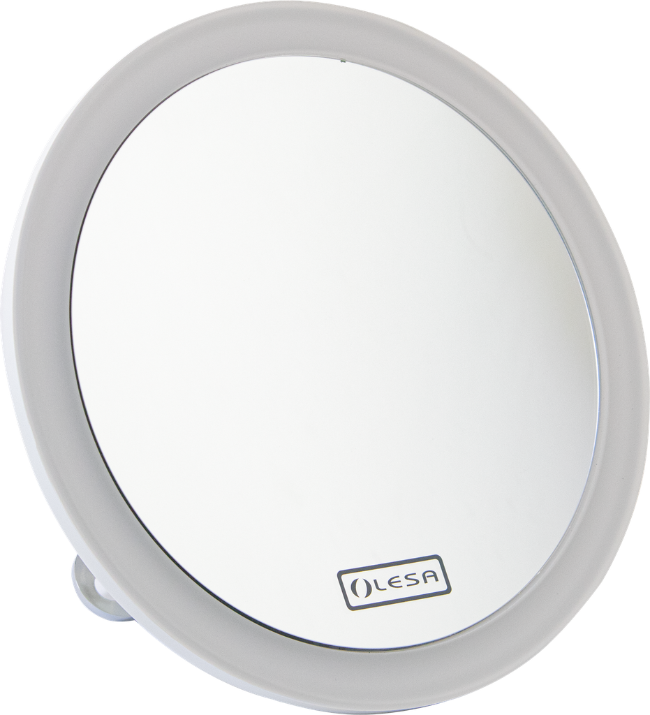 Espejo de una cara con ventosas e iluminación 10x