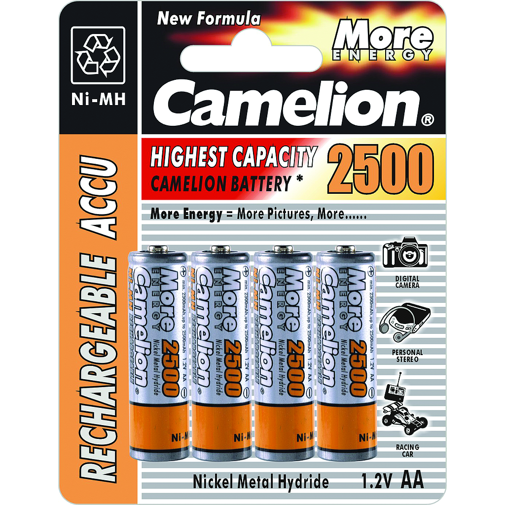 Wiederaufladbare Batterien NiMh LR06 2500mA