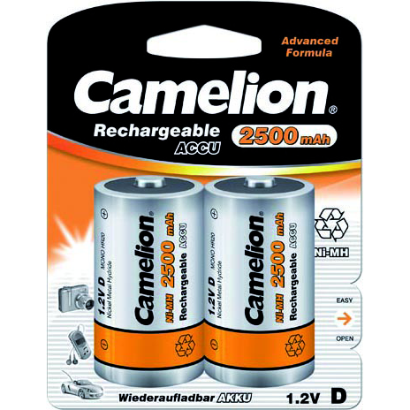 Piles rechargeables LR20 2500mA par 2