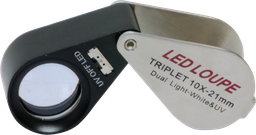 [L4809.11] Loupe de Bijoutier Triplet  LED&amp;UV